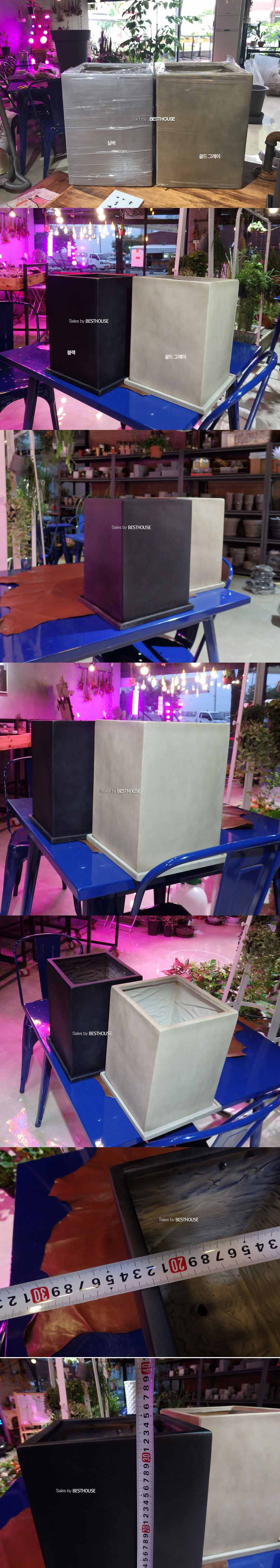 모던 수지 마블정사각 골드그레이 23x23x32cm 화분/화분/예쁜화분/감성화분/수공화분/디자인화분/인테리어