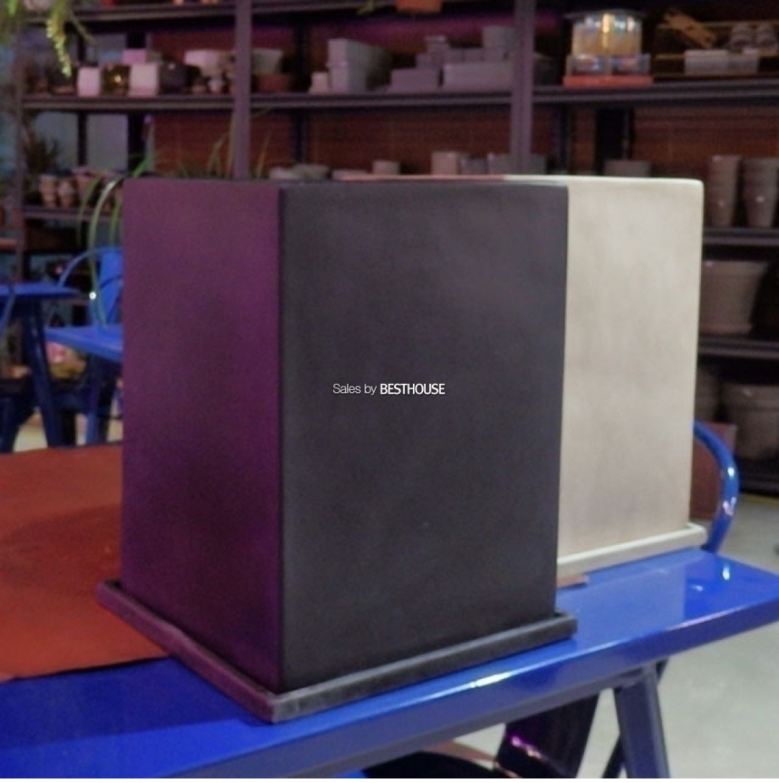 모던 수지 마블정사각 블랙 23x23x32cm 화분/화분/네모화분/사각화분/미니화분/토기화분/도기화분/흙화분/