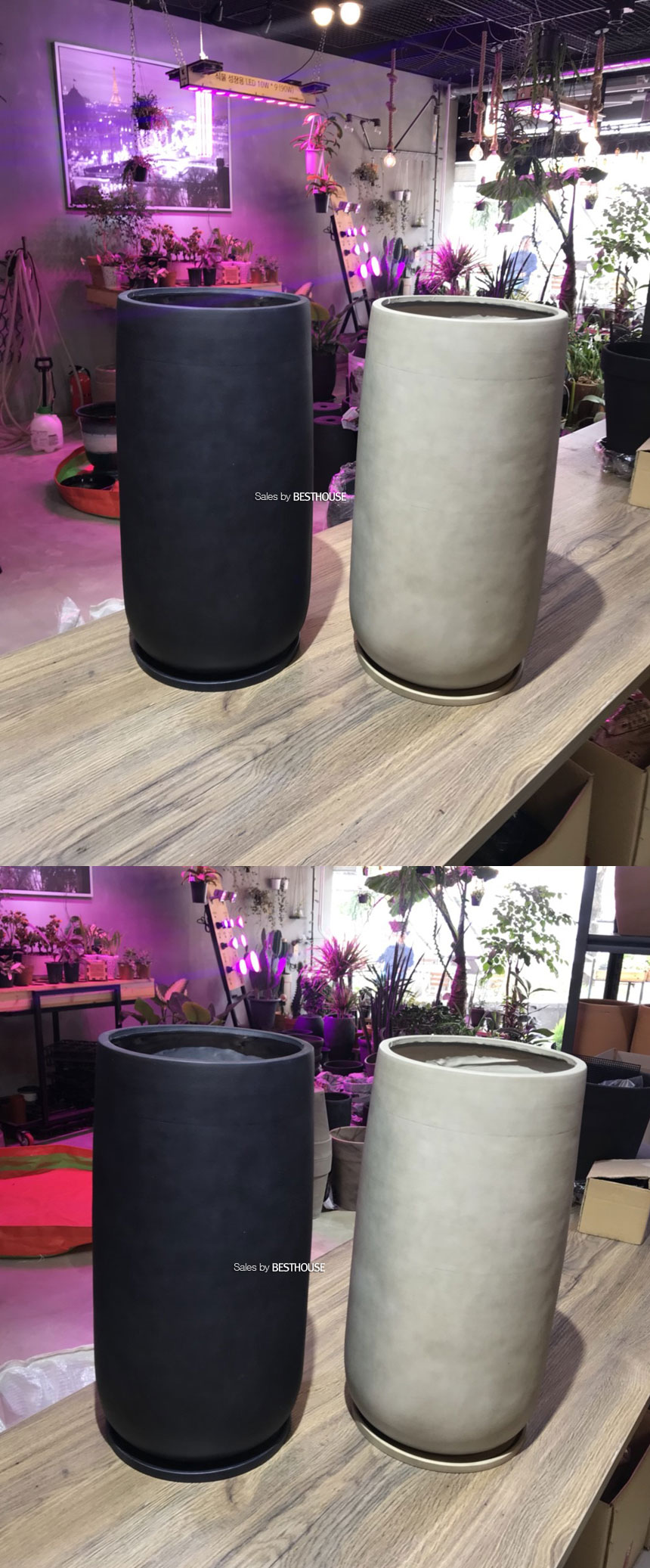 (블랙) 모던 수지 대포 24x50cm 화분/화분/정원용품/홈가드닝용품/가드닝용품/가정용화분/식물화분/꽃화분/