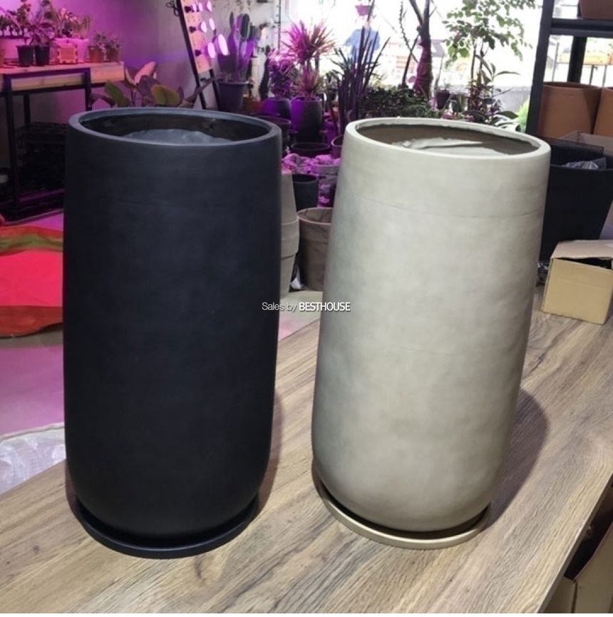 (블랙) 모던 수지 대포 24x50cm 화분/화분/정원용품/홈가드닝용품/가드닝용품/가정용화분/식물화분/꽃화분/