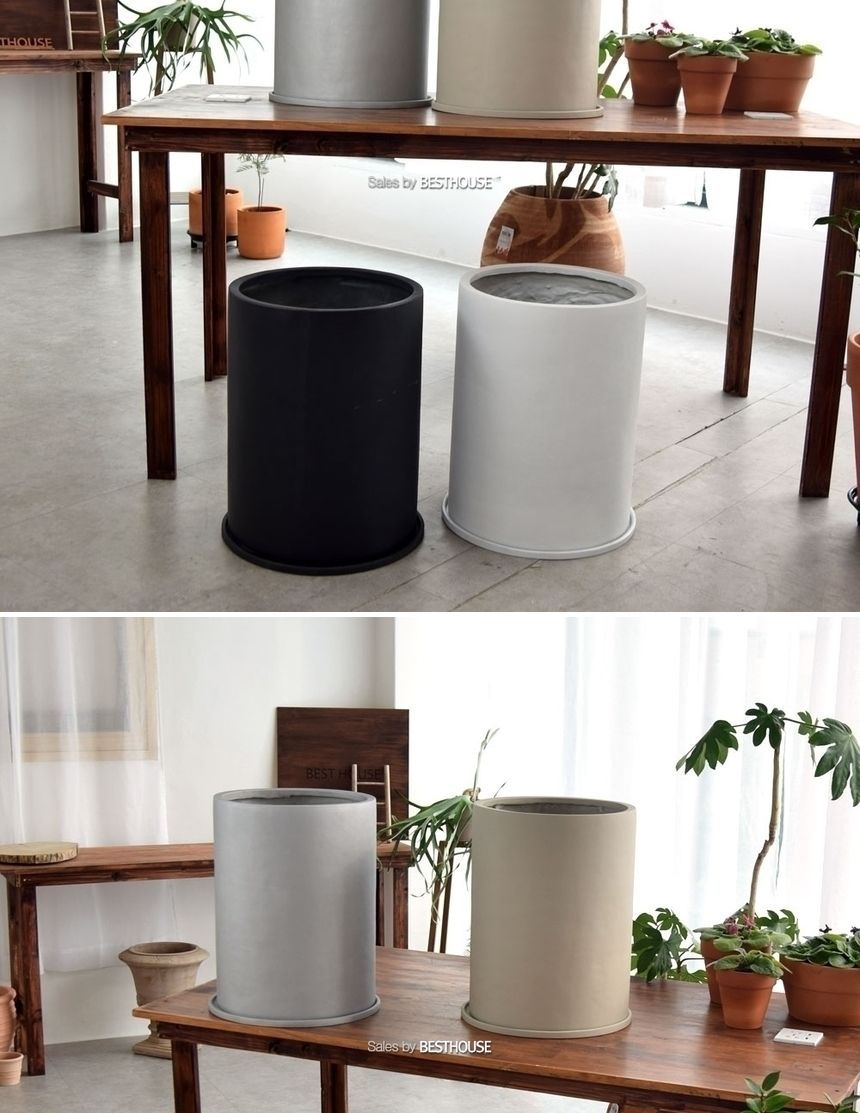 (블랙) 모던 수지 대형원통 34x45cm 화분 (4가지 색상)/화분/토기화분/도기화분/흙화분/예쁜화분/옹기화분/