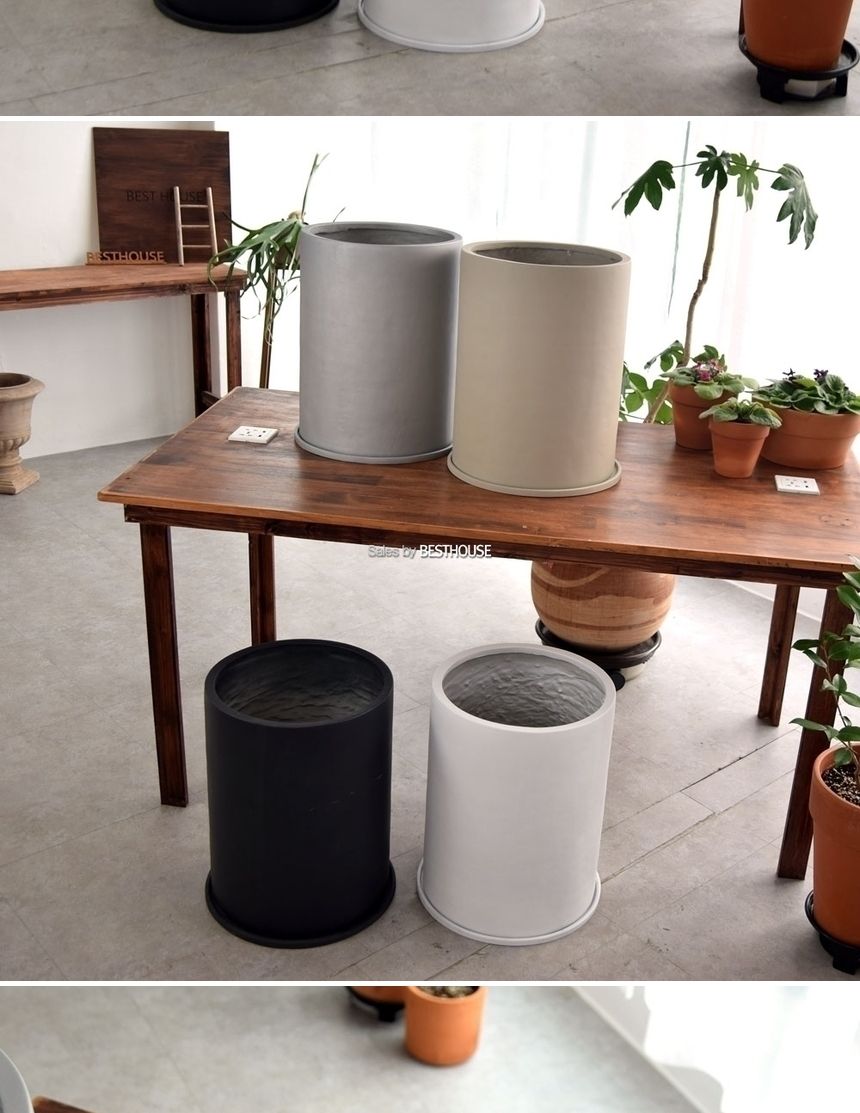 (블랙) 모던 수지 대형원통 34x45cm 화분 (4가지 색상)/화분/토기화분/도기화분/흙화분/예쁜화분/옹기화분/