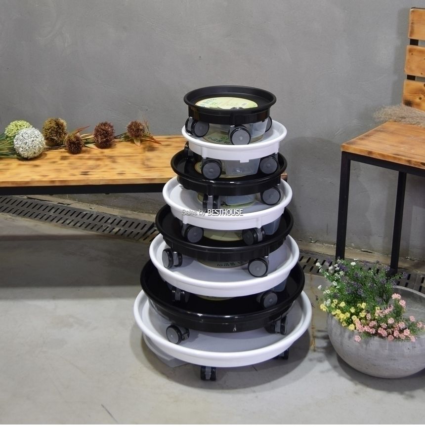 (블랙) 남영 (원형)바퀴특호 (내경450 외경500mm) 서랍 물받침 화분받침대/화분받침/화분받침대/화분물받침