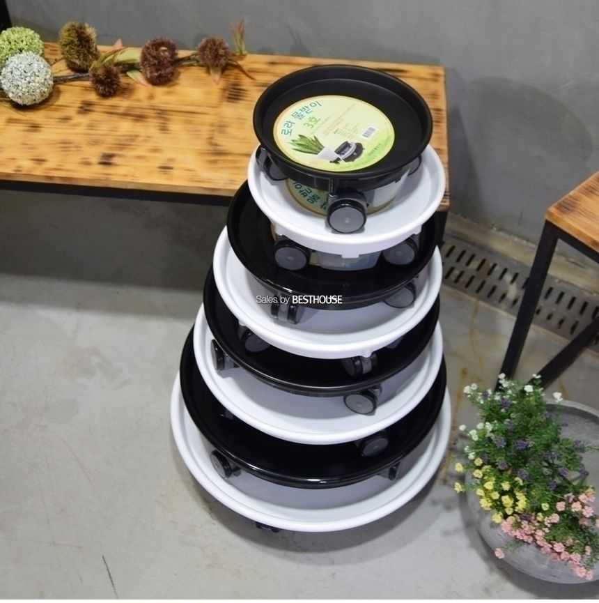(블랙) 남영 (원형)바퀴특호 (내경450 외경500mm) 서랍 물받침 화분받침대/화분받침/화분받침대/화분물받침