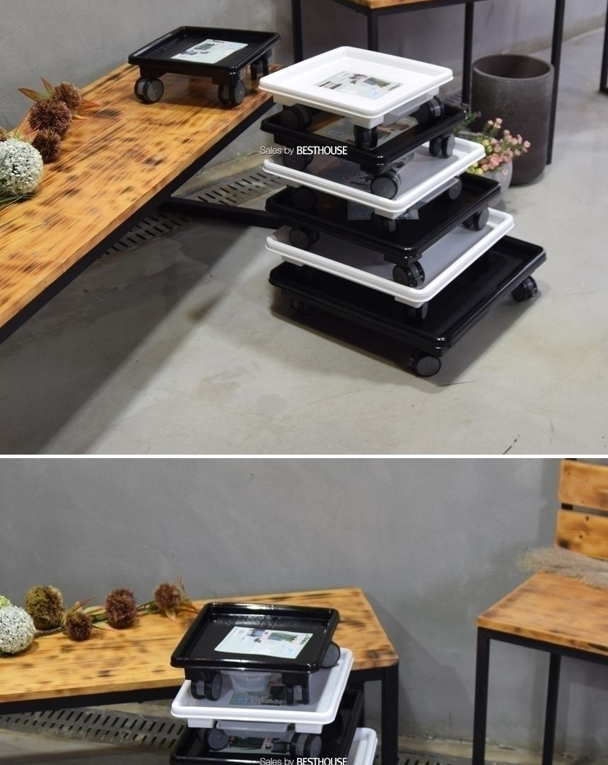 (화이트) 남영 (정사각)바퀴4.5호 (내경320 외경360mm) 서랍 물받침 화분받침대/화분받침/화분받침대/화분