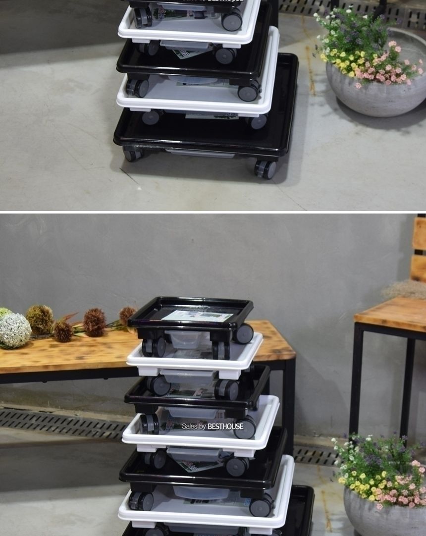 (화이트) 남영 (정사각)바퀴4.5호 (내경320 외경360mm) 서랍 물받침 화분받침대/화분받침/화분받침대/화분