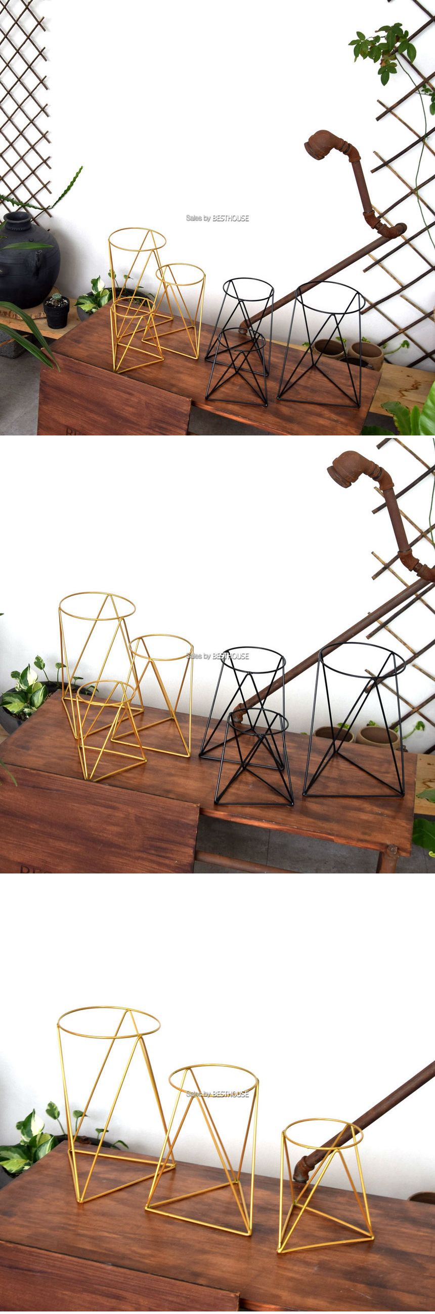 ([블랙] (대) 19x30cm) 메탈 오브제 스텐드 BS (트라이앵글-삼각) (대)19x30cm/받침/와이어화분/와이어화분