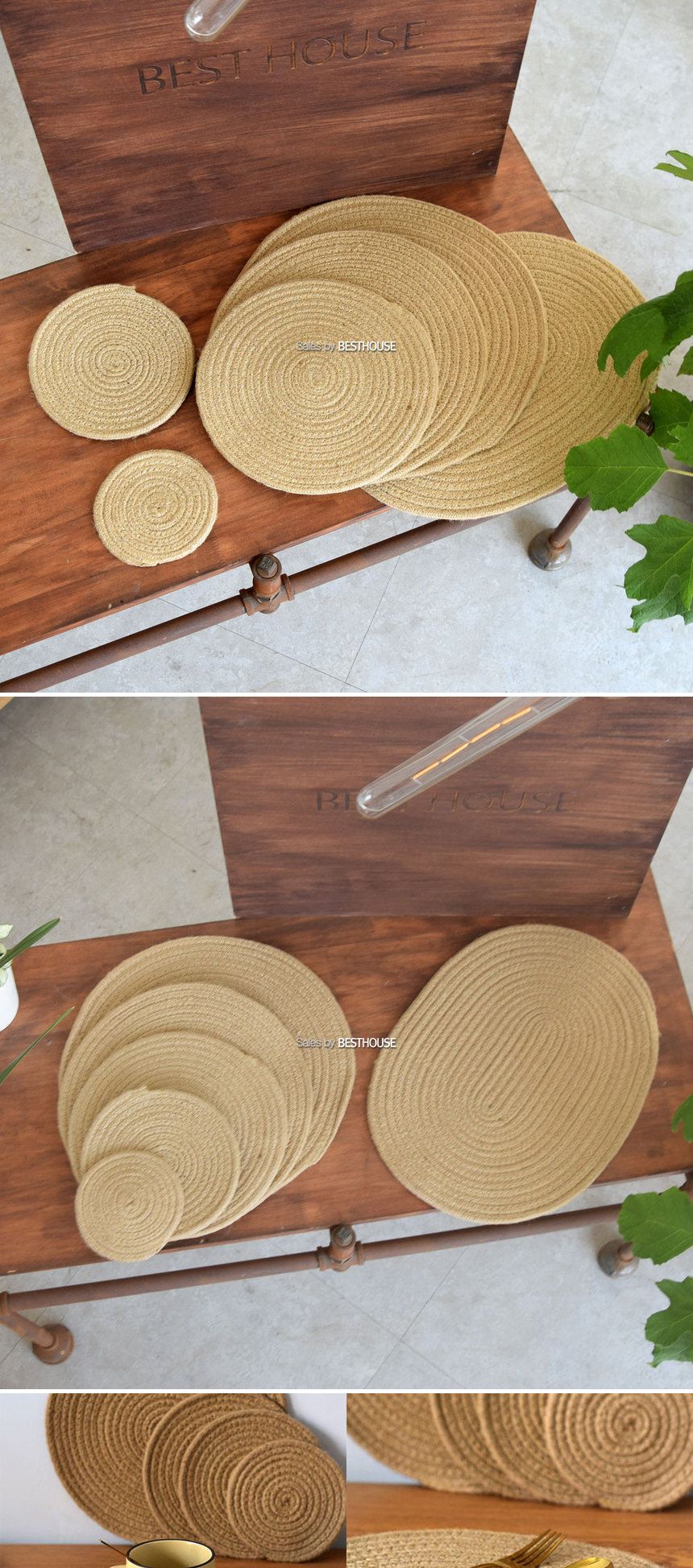 소프트 황마 로프코스터 원형 30cm/로프코스터/황마코스터/화분코스터/화분받침/인테리어소품/홈인테리어/