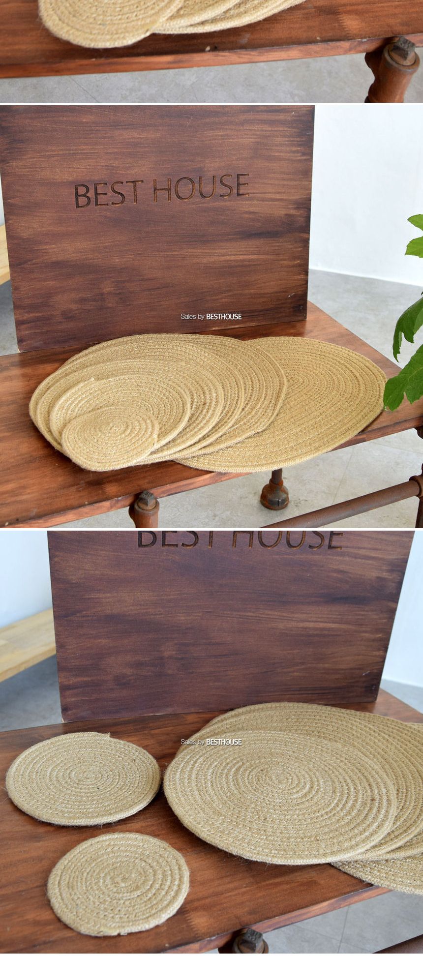 소프트 황마 로프코스터 타원 40x30cm/로프코스터/황마코스터/화분코스터/화분받침/인테리어소품/홈인테리