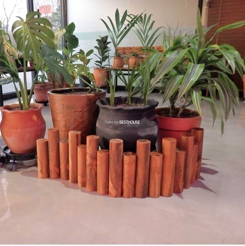 원목 통나무 화분 울타리 (목봉) 95x35cm (특대)/화분정리/화분정리대/인테리어화분대/화분받침대/화분울타