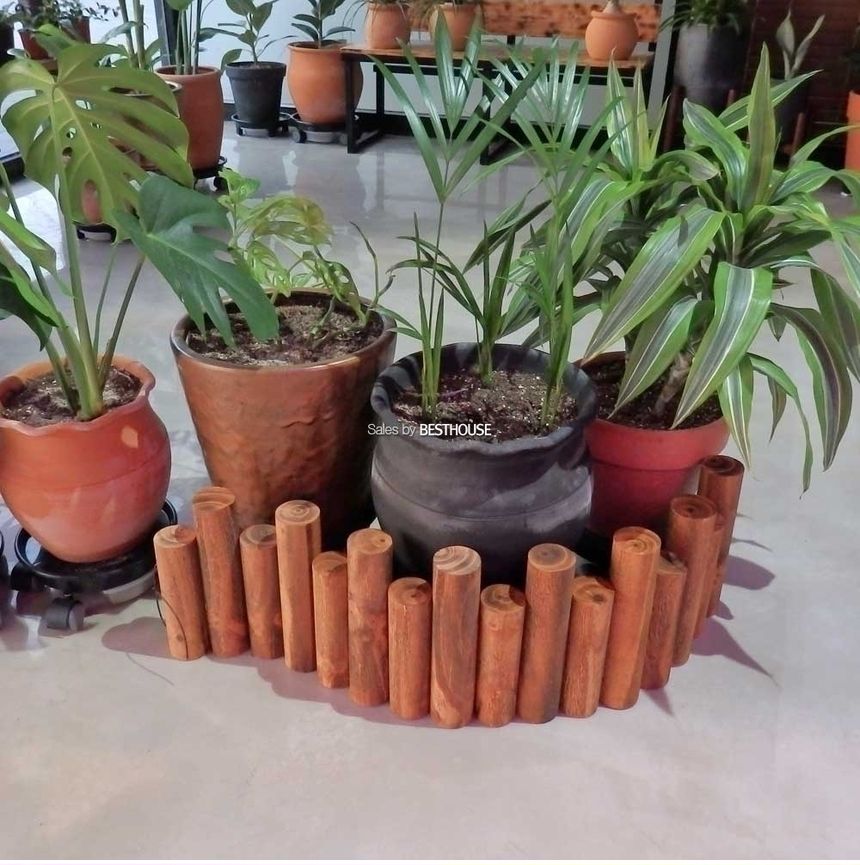 원목 통나무 화분 울타리 (목봉) 95x35cm (특대)/화분정리/화분정리대/인테리어화분대/화분받침대/화분울타
