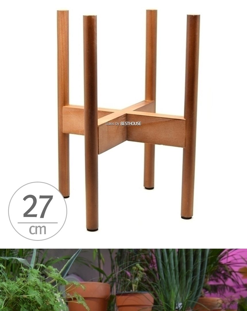 원목 화분 받침대 우드스텐드 (대) 내경 27cm 월넛(오크색상)