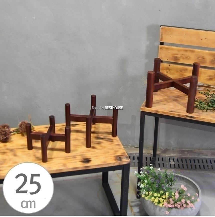 원주목형(낮은)화분받침대(S3호)내경250mm 우드스텐드/화분받침/화분받침대/우드화분받침/나무화분받침/스