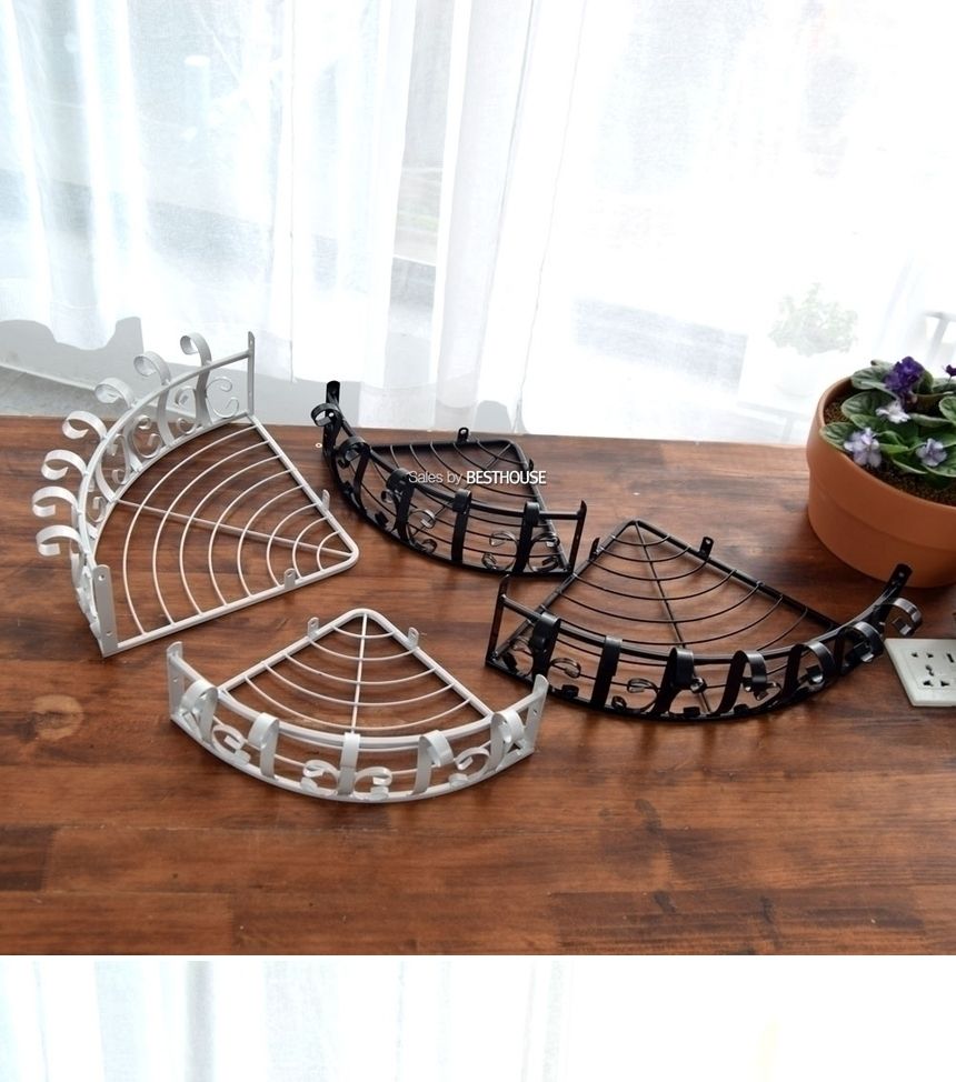 (중(23x10cm) 블랙) 철제 코너선반 화분받침대/화분받침/화분받침대/화분대/장식받침대/장식받침/코터장식
