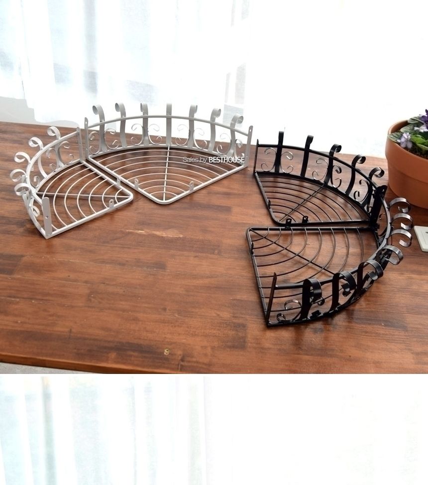 (중(23x10cm) 블랙) 철제 코너선반 화분받침대/화분받침/화분받침대/화분대/장식받침대/장식받침/코터장식