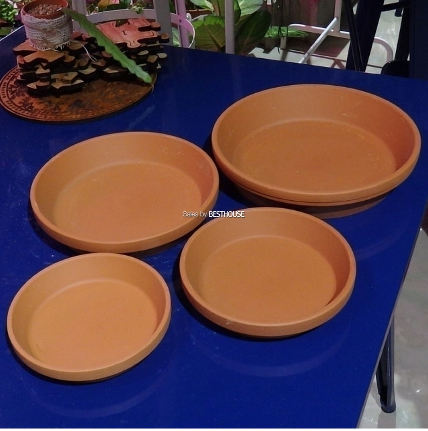황토빛 토분화분받침 독일산(내경140 외경175mm)