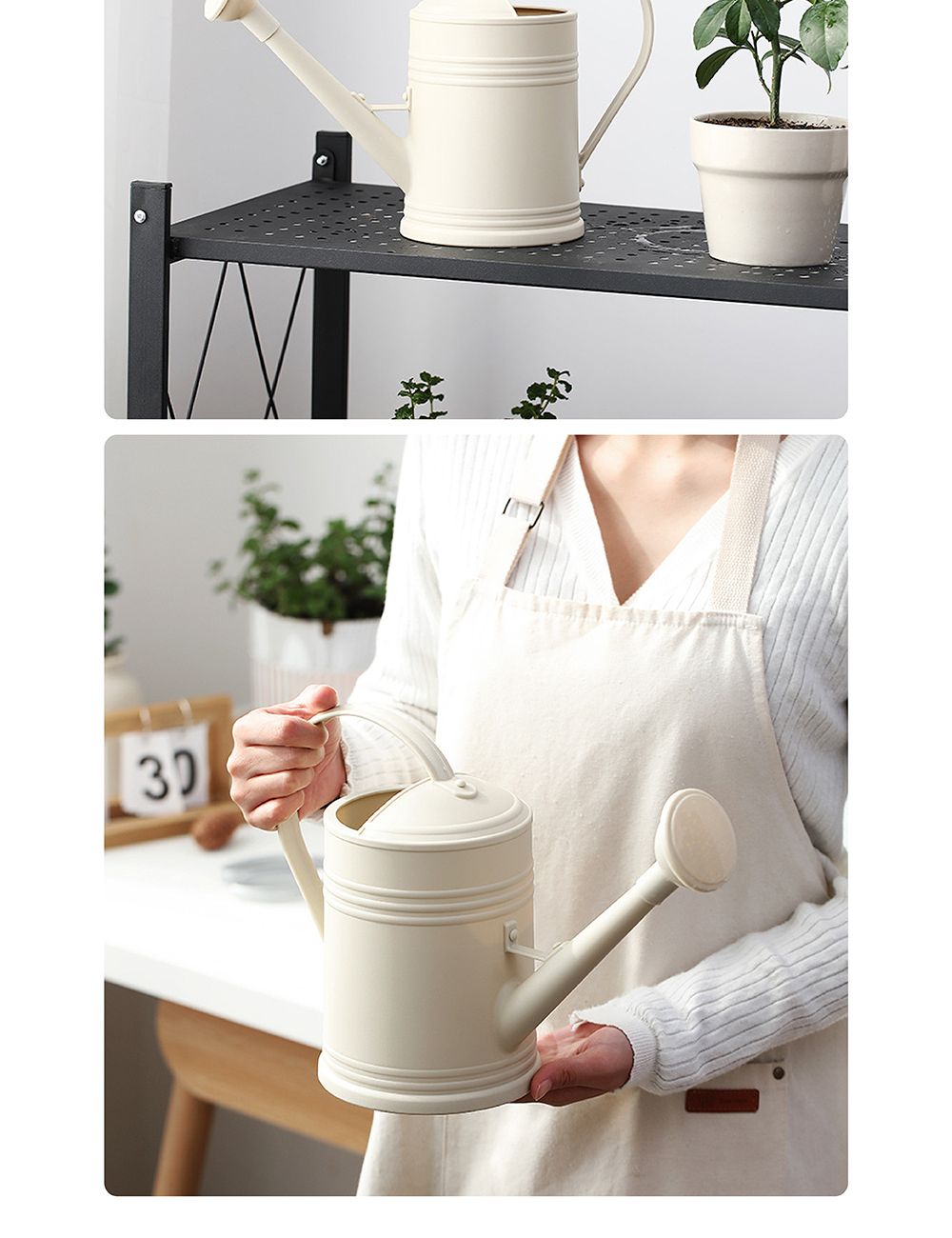 (화이트(순백색)) 물조루 2L 엔틱실린더 물뿌리개/물조리개/꽃물조리개/식물물조리개/핸드물조리개/원예물