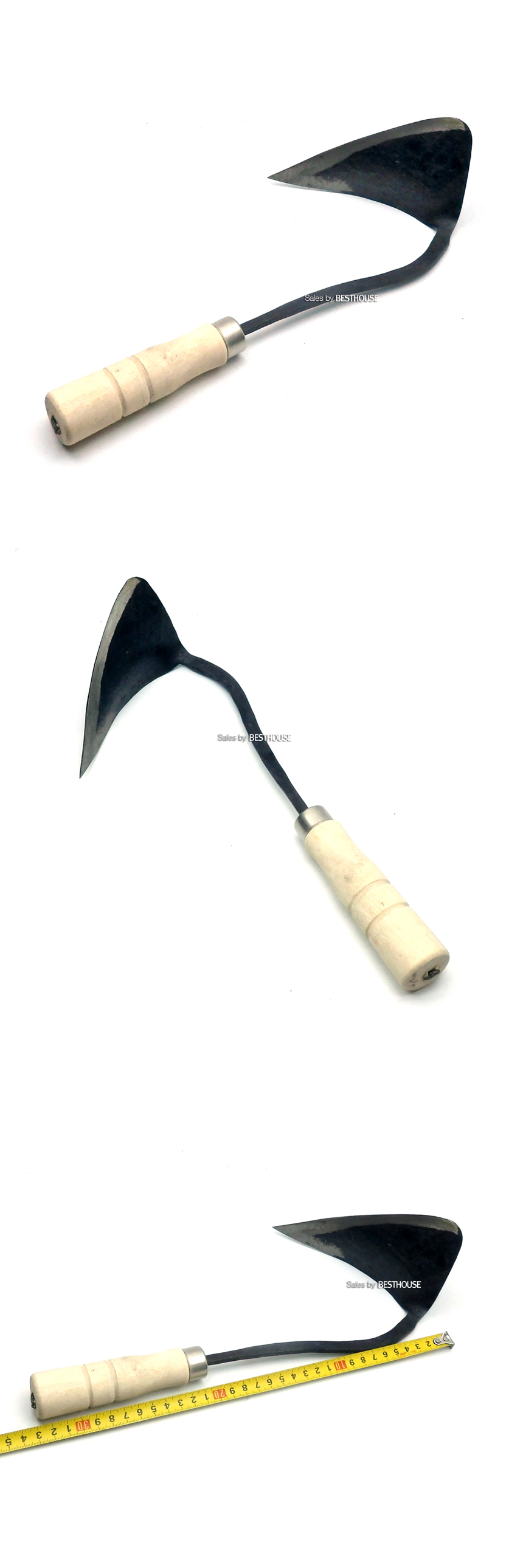 한국 전통 원예도구 나무손잡이 무쇠 전통 막호미/텃밭공구/원예공구/조경공구/원예도구/텃밭도구/조경도구