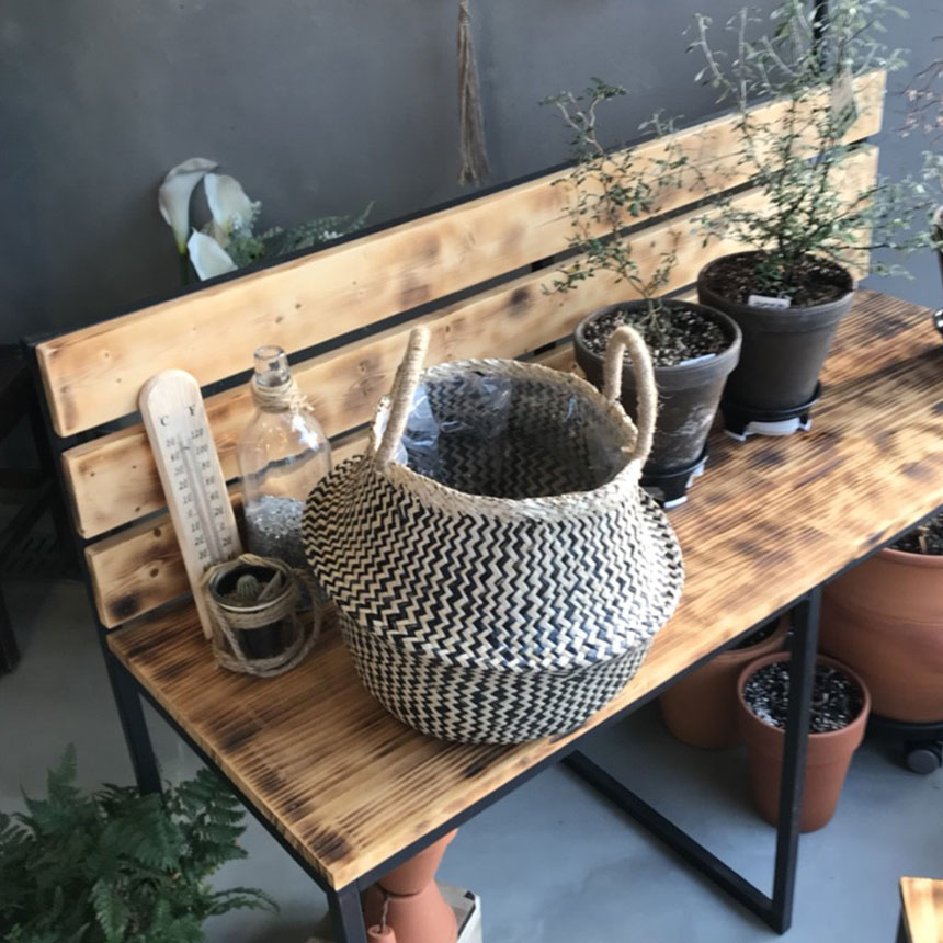 컬러 해초바구니-2중비닐 왕골 화분커버(중형) 22x27cm/화분선물/화초화분/꽃화분/심플한화분/모던한화분/