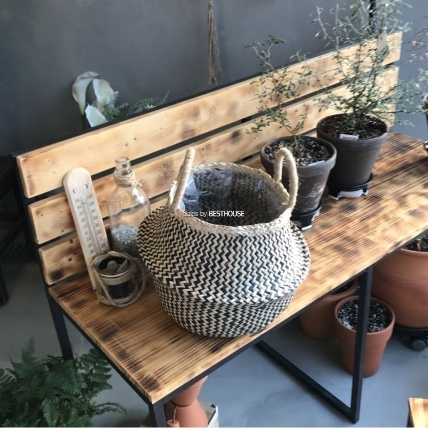컬러 해초바구니-2중비닐 왕골 화분커버(중형) 22x27cm/화분선물/화초화분/꽃화분/심플한화분/모던한화분/