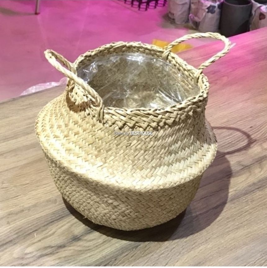 화분바구니-2중 비닐 왕골 화분 커버 (소소형) 19x23cm/화분/정원용품/홈가드닝용품/가드닝용품/가정용화분