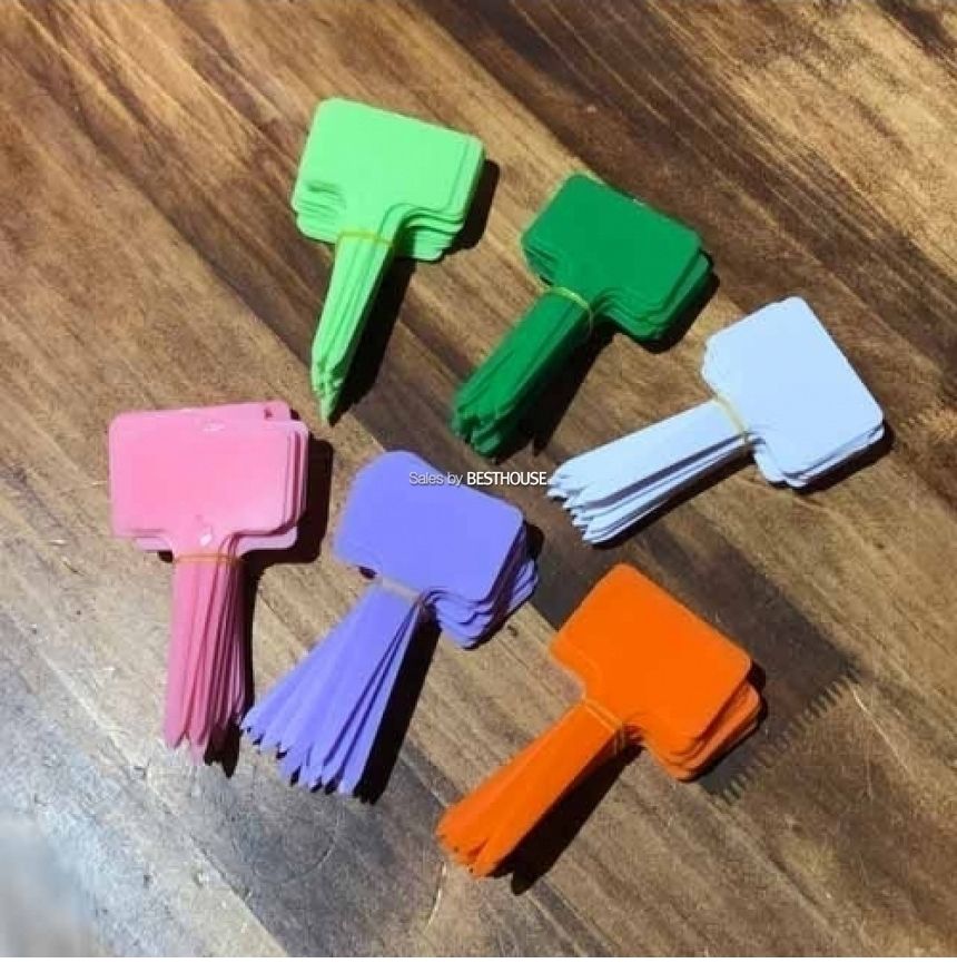알록달록 화분용 플라스틱 식물 라벨 이름표 네임택 (6컬러x20장 셋트)