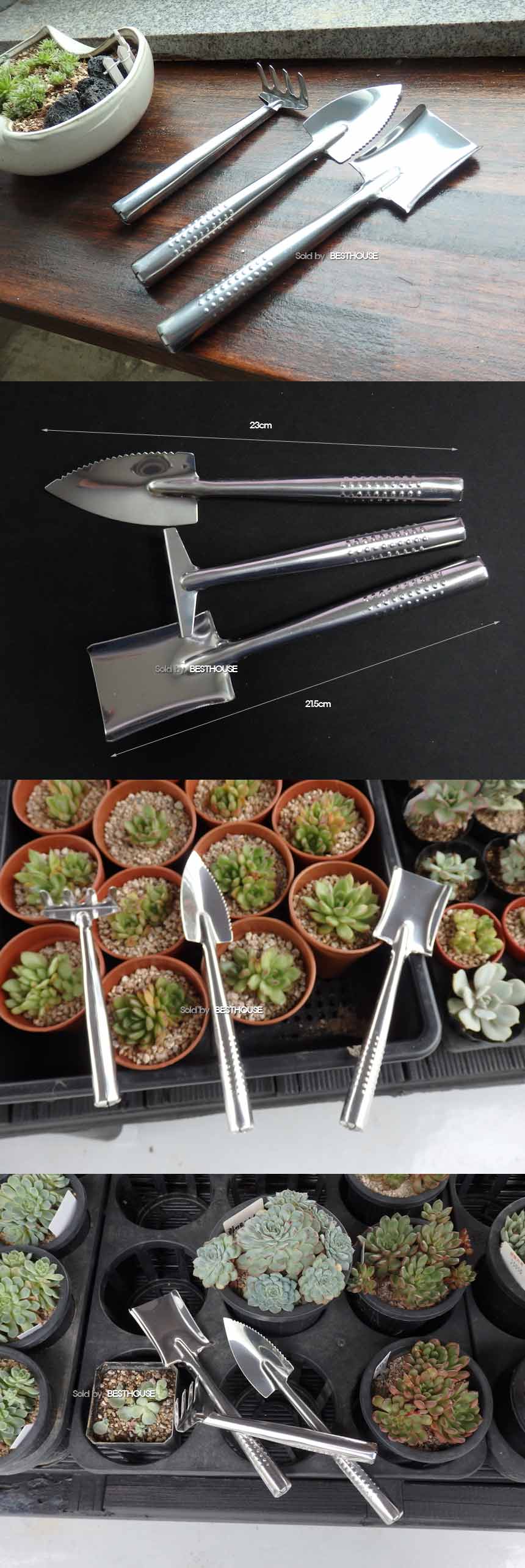 스테인레스 원예도구 3종 셋트 흙삽.모종삽