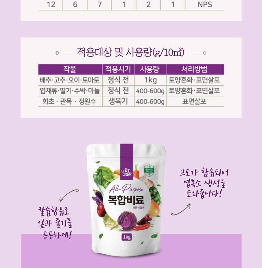 닥터조 원예 복합 비료 1Kg/비료/퇴비/복합비료/영양제/화분영양제/화분영양/식물영양제/화분비료/식물비료