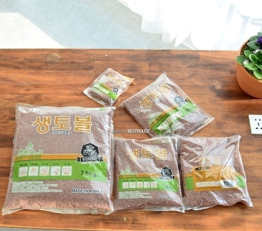(소립) 황토볼 생토볼(하이드로볼) 대포장 7.5Kg/생토볼/인공토/습도조절/수경재배용/수경재배용품/원예용