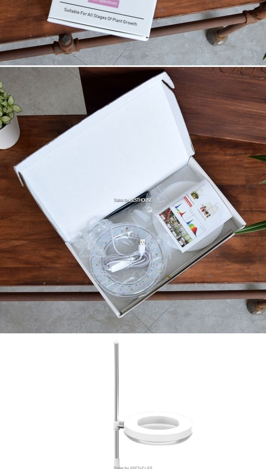 화분꽂이용 싱글 링 식물성장LED USB 5v 800lm/화분/화분라이트/식물라이트/원예용품/식물LED/LED식물조명/