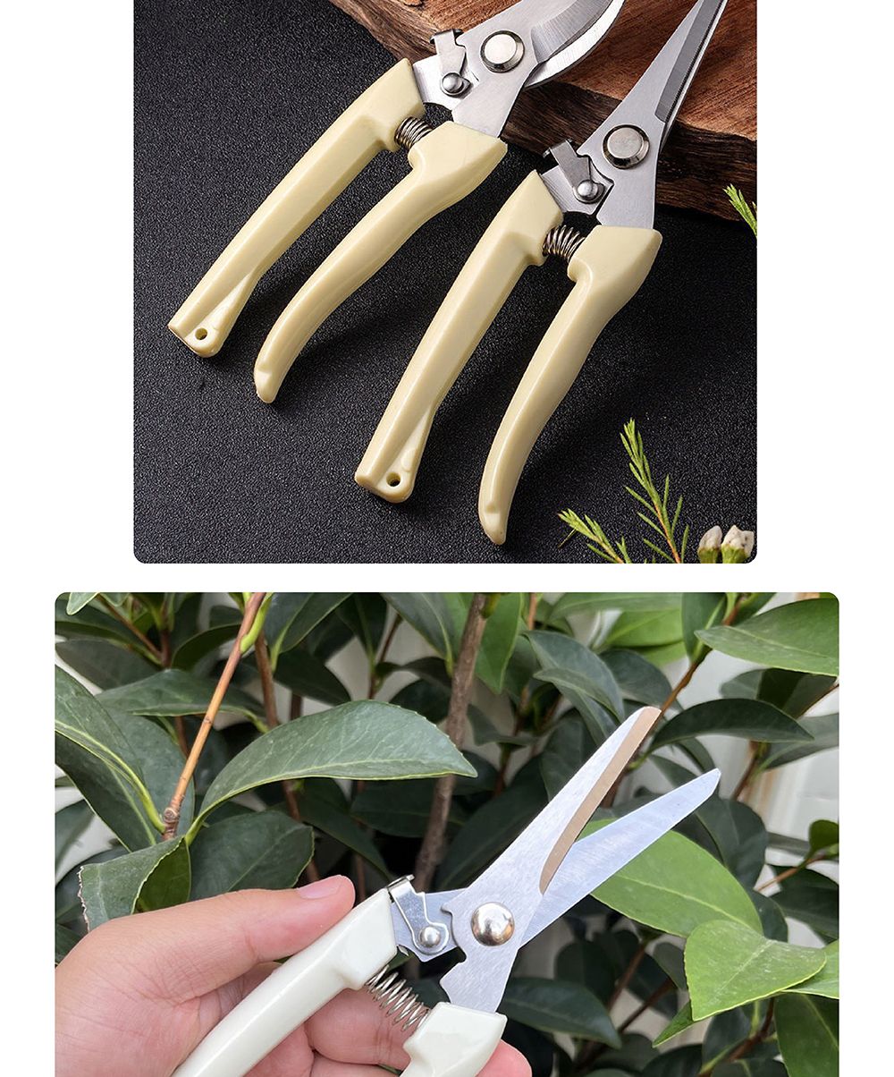 스테인레스 전지가위 흰손잡이 원예가위 원예용가위 꽃가위 가지치기가위 정원가위 다목적가위 다용도가위 조경가위 꽃다듬기 식물가위