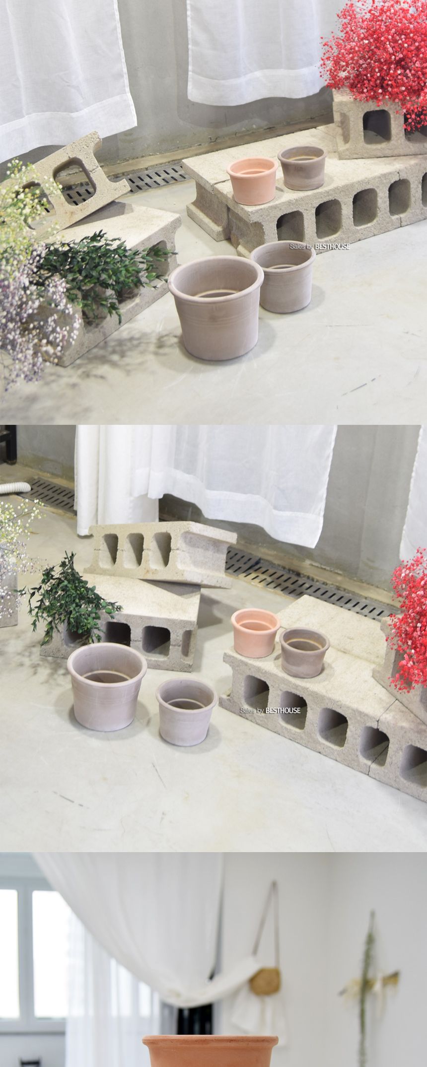 이탈리아 토분.실린더 R13 13x10cm모카(그레이)/화분/흙화분/토분/토분세트/화분세트/인테리어화분/인테리