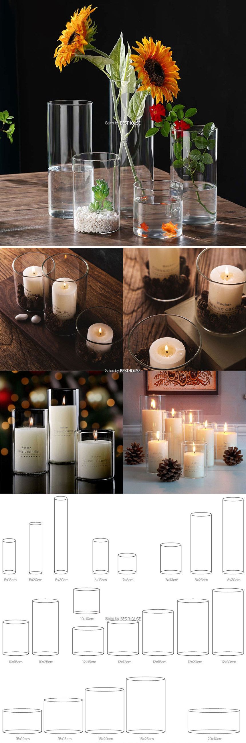 베하몰 원통 유리 화병 10x15cm/화병/꽃병/인테리어소품/유리꽃병/장식유리병/꽃유리병/유리병/장식품/장식