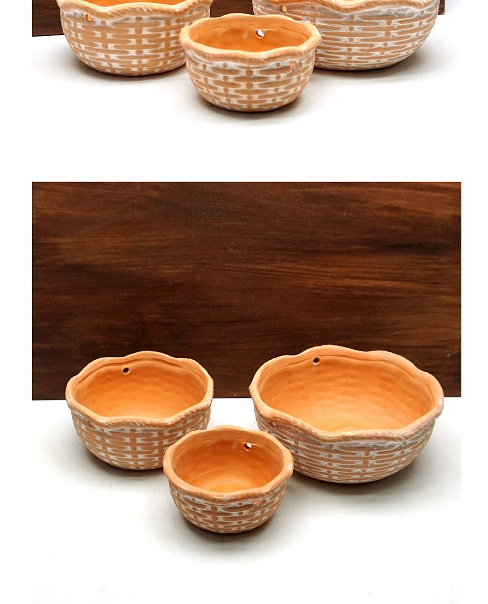 (물구멍x) 모던 브라운 행잉 토분 화분 (바구니) 대 D17x7cm/행잉화분/바구니화분/장식화분/디자인화분/토