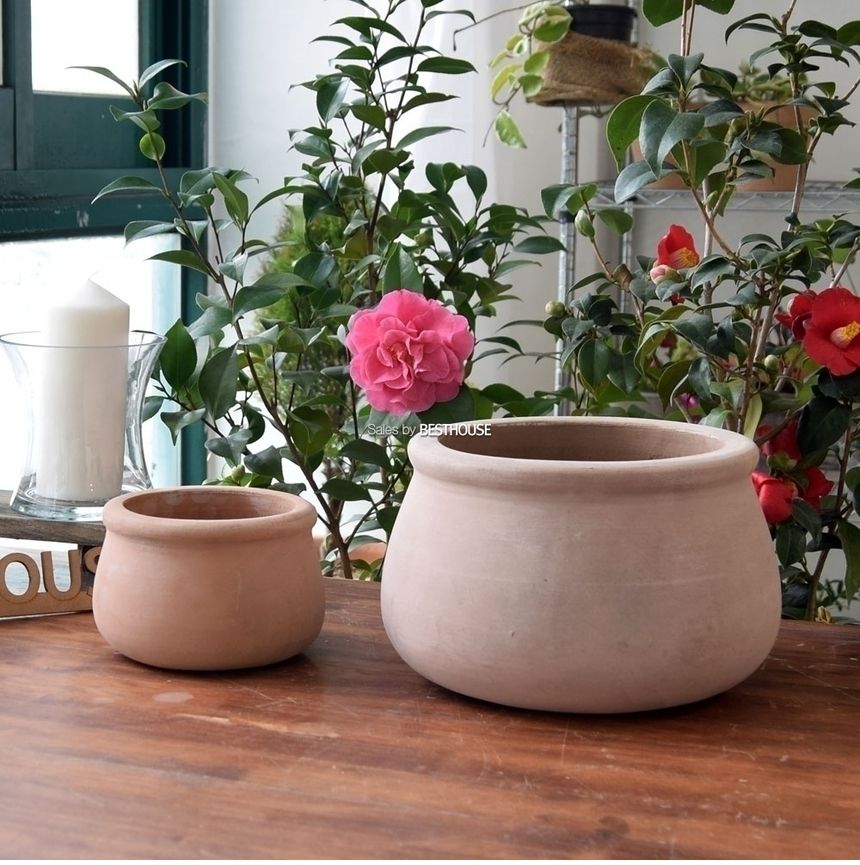 2개셋빈티지 초코 토분화분 낮은턱단지 16 25/낮은턱단지화분/장식화분/디자인화분/토분/토분화분/식물화분