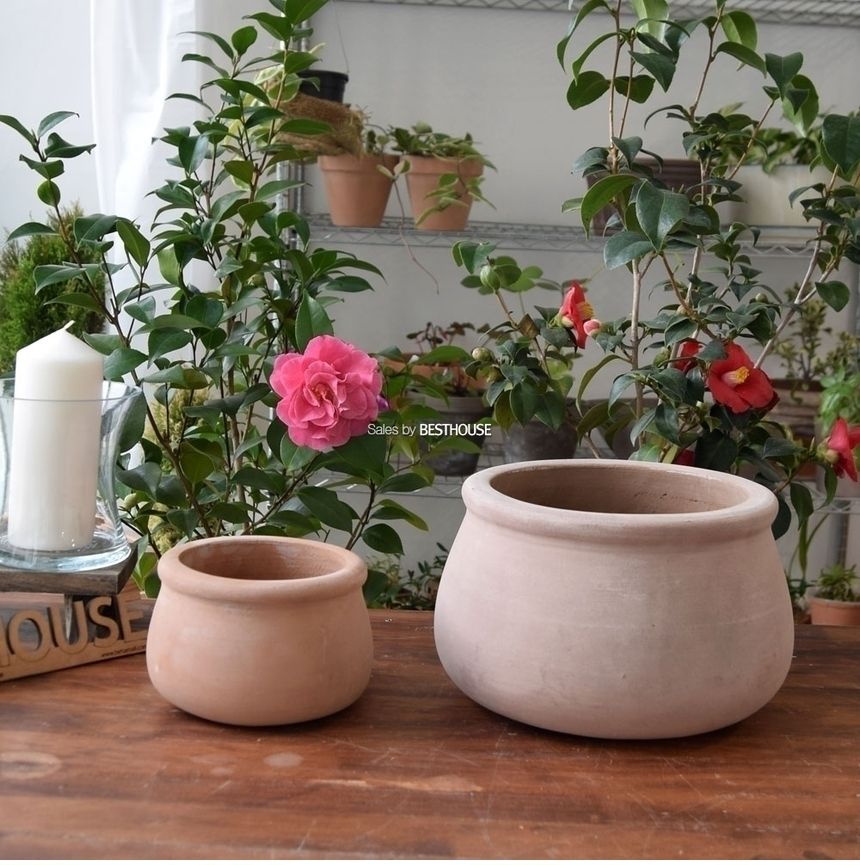 2개셋빈티지 초코 토분화분 낮은턱단지 16 25/낮은턱단지화분/장식화분/디자인화분/토분/토분화분/식물화분