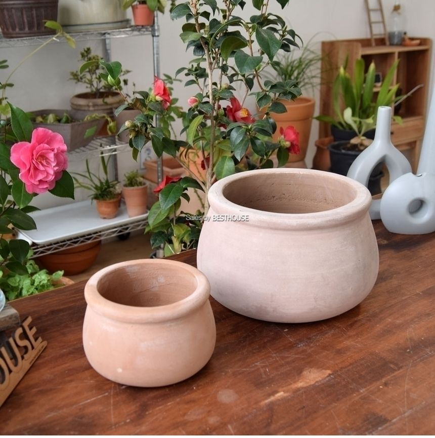 2개셋빈티지 초코 토분화분 낮은턱단지 16 25/낮은턱단지화분/장식화분/디자인화분/토분/토분화분/식물화분