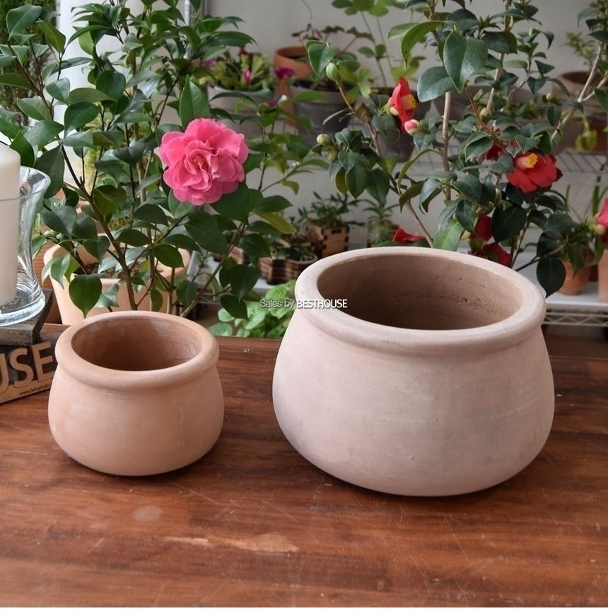 2개셋빈티지 초코 토분화분 낮은턱단지 16 25/낮은턱단지화분/장식화분/디자인화분/토분/토분화분/식물화분