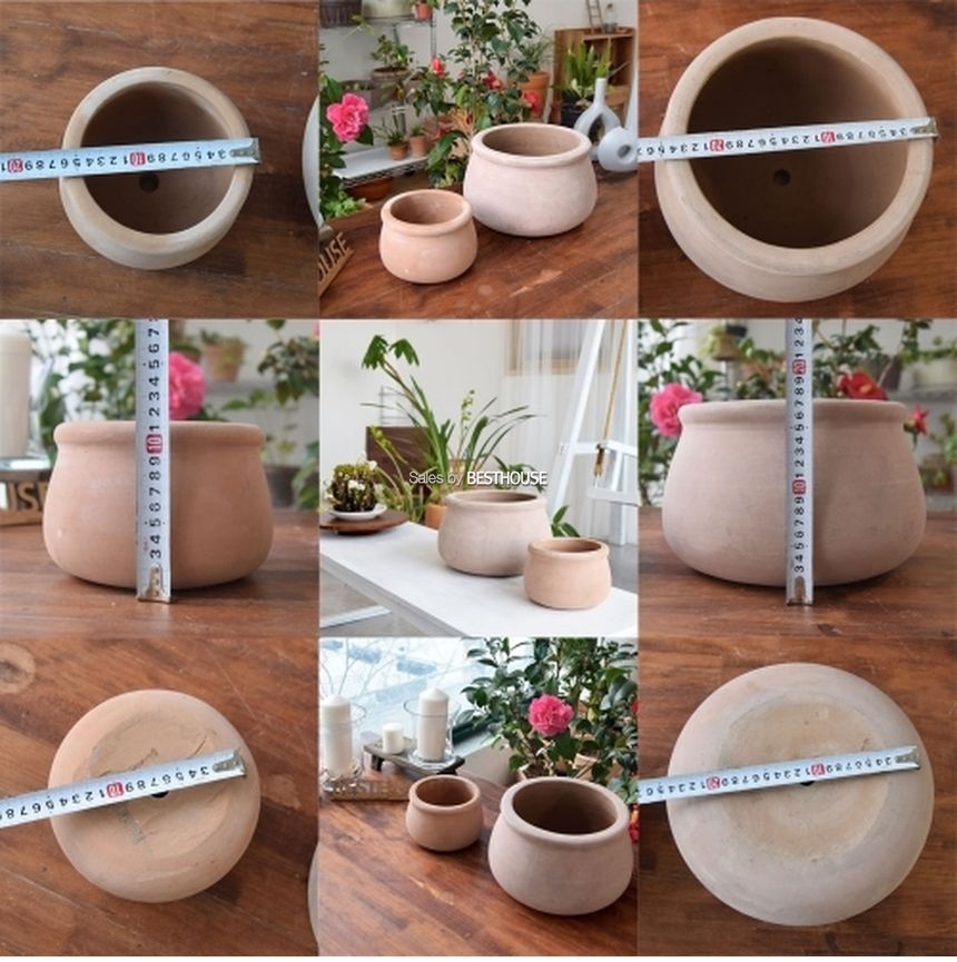 2개셋빈티지 초코 토분화분 낮은턱단지 16 25/낮은턱단지화분/장식화분/디자인화분/토분/토분화분/식물화분