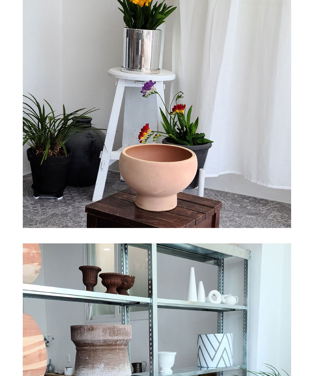 (D16+이태리R13받침) 베트남 토분 테라원 콤포트 트로피 아레나 D16x12cm/화분/흙화분/토분/예쁜화분/디자