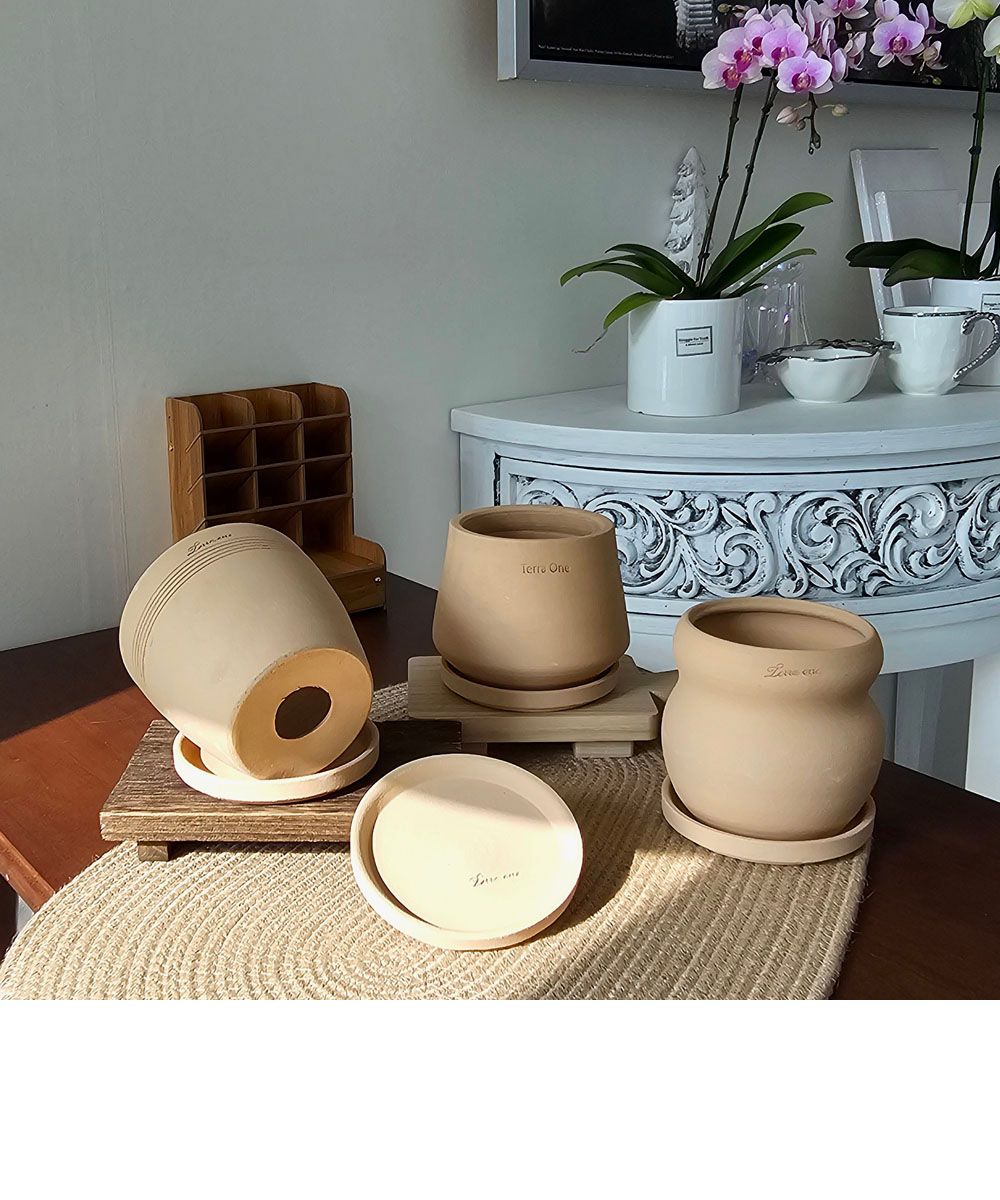테라원 내열토 수제 토분 시루형 16x13cm/토분/장식화분/디자인화분/실내화분/식물화분/화분/인테리어화분/