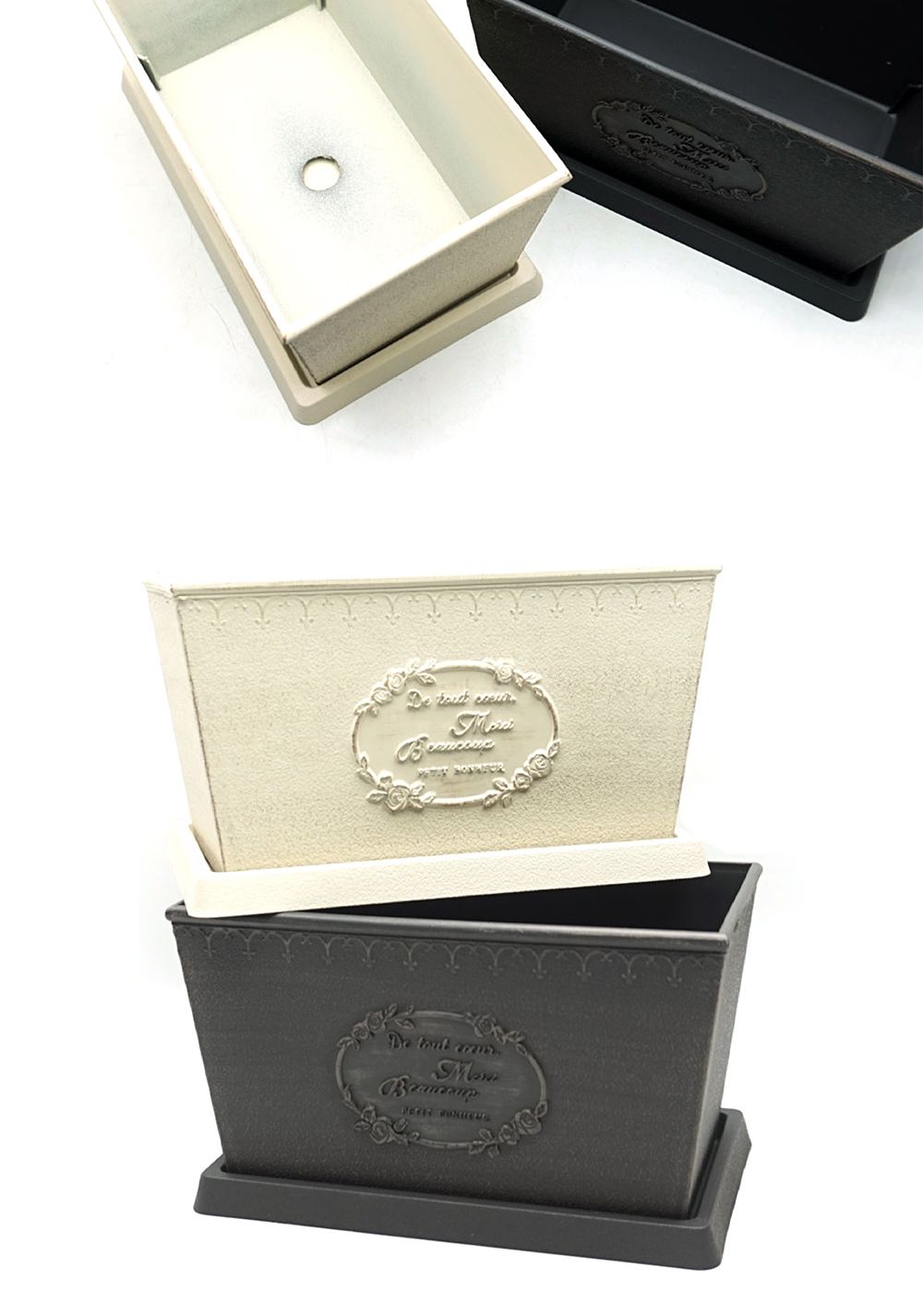 빈티지 플라스틱화분 옆이넓은 직사각 Q22 22x12x12cm/화분/장식용화분/인테리어화분/꽃화분/식물화분/나무