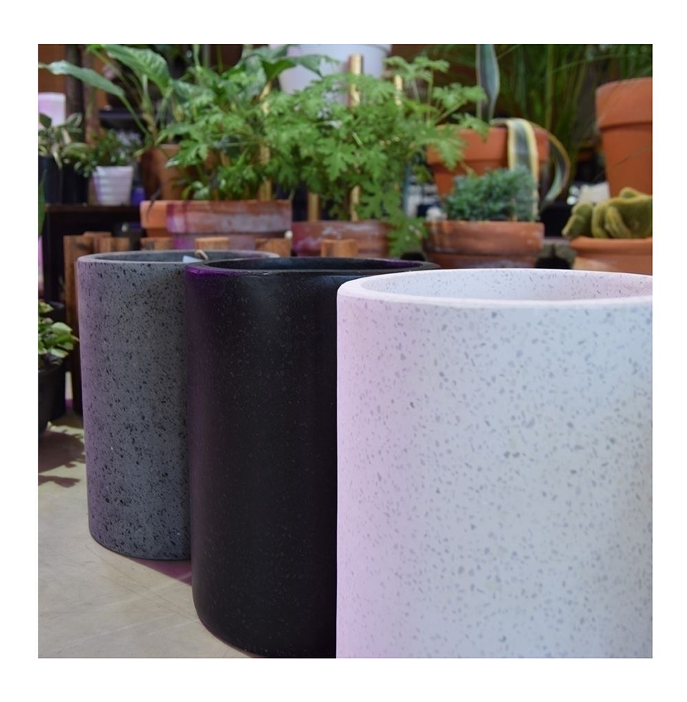 (블랙) 베하몰 시멘트 테라조 화분 대리석무늬 원형 21x35cm/장식화분/디자인화분/대리석무늬화분/테라조화