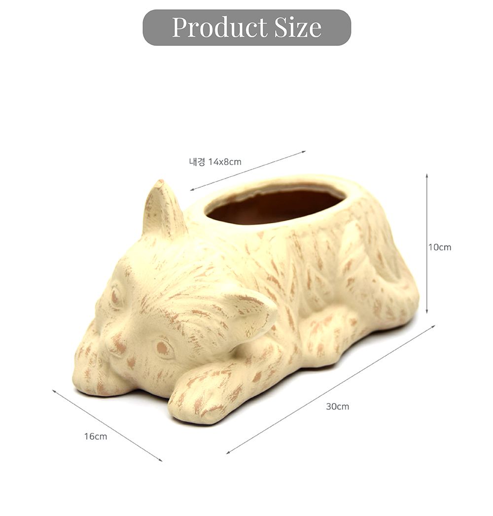 베트남 동물 토분 화분 30x16x10cm 고양이/화분/토분/가벼운화분/화분용기/원예용품/정원용품/분갈이화분/