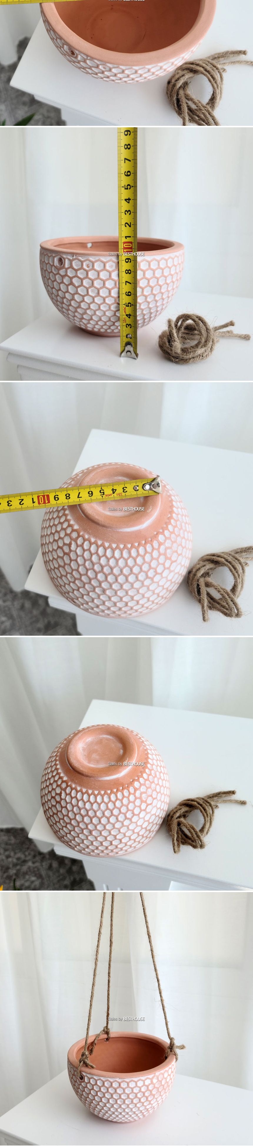 (물구멍 x) 빈티지 행잉 토분 15x10cm 허니콤/행잉화분/식물화분/꽃화분/나무화분/장식용화분/인테리어화분