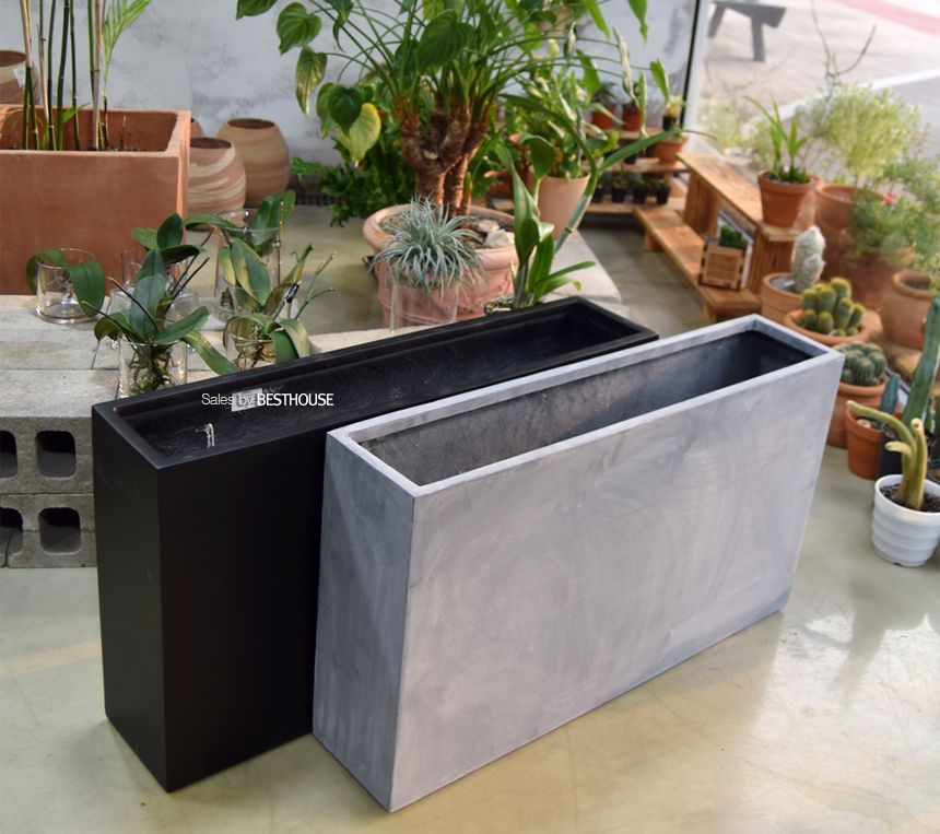 (무광 블랙 (물구멍타공)) 모던 FRP 초대형화분 옆이넓은 직사각 HP1036 107x30x62cm/화분/장식용화분/인테