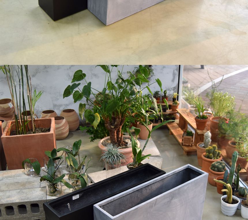 (무광 블랙 (물구멍타공)) 모던 FRP 초대형화분 옆이넓은 직사각 HP1036 107x30x62cm/화분/장식용화분/인테