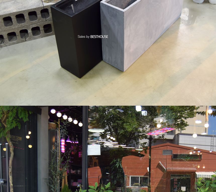 (무광 블랙 (물구멍타공)) 모던 FRP 초대형화분 옆이넓은 직사각 HP1036 107x30x62cm/화분/장식용화분/인테