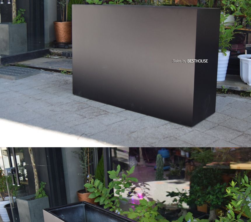 (무광 블랙 (물구멍타공)) 모던 FRP 초대형화분 옆이넓은 직사각 HP1036 107x30x62cm/화분/장식용화분/인테