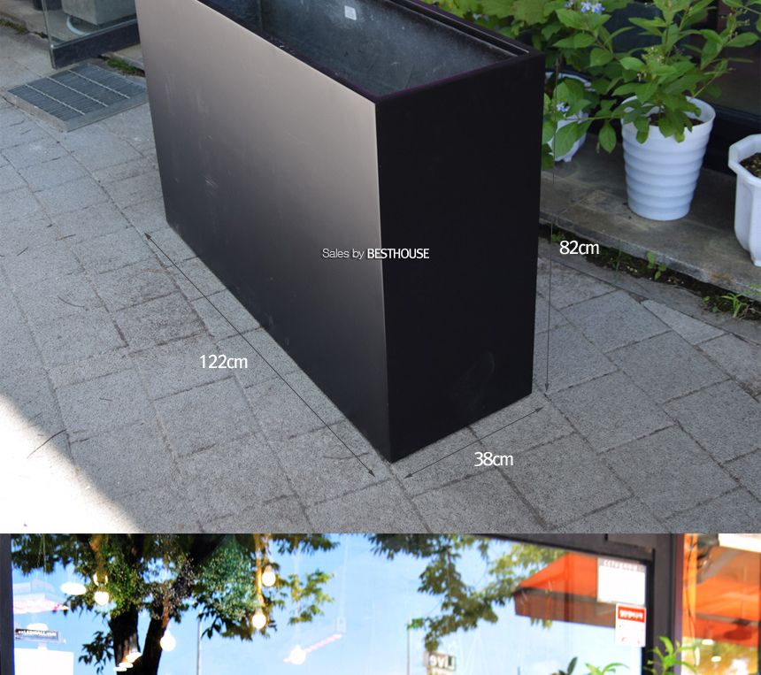 (무광 블랙 (물구멍타공)) 모던 FRP 초대형화분 옆이넓은 직사각 HP1036 107x30x62cm/화분/장식용화분/인테